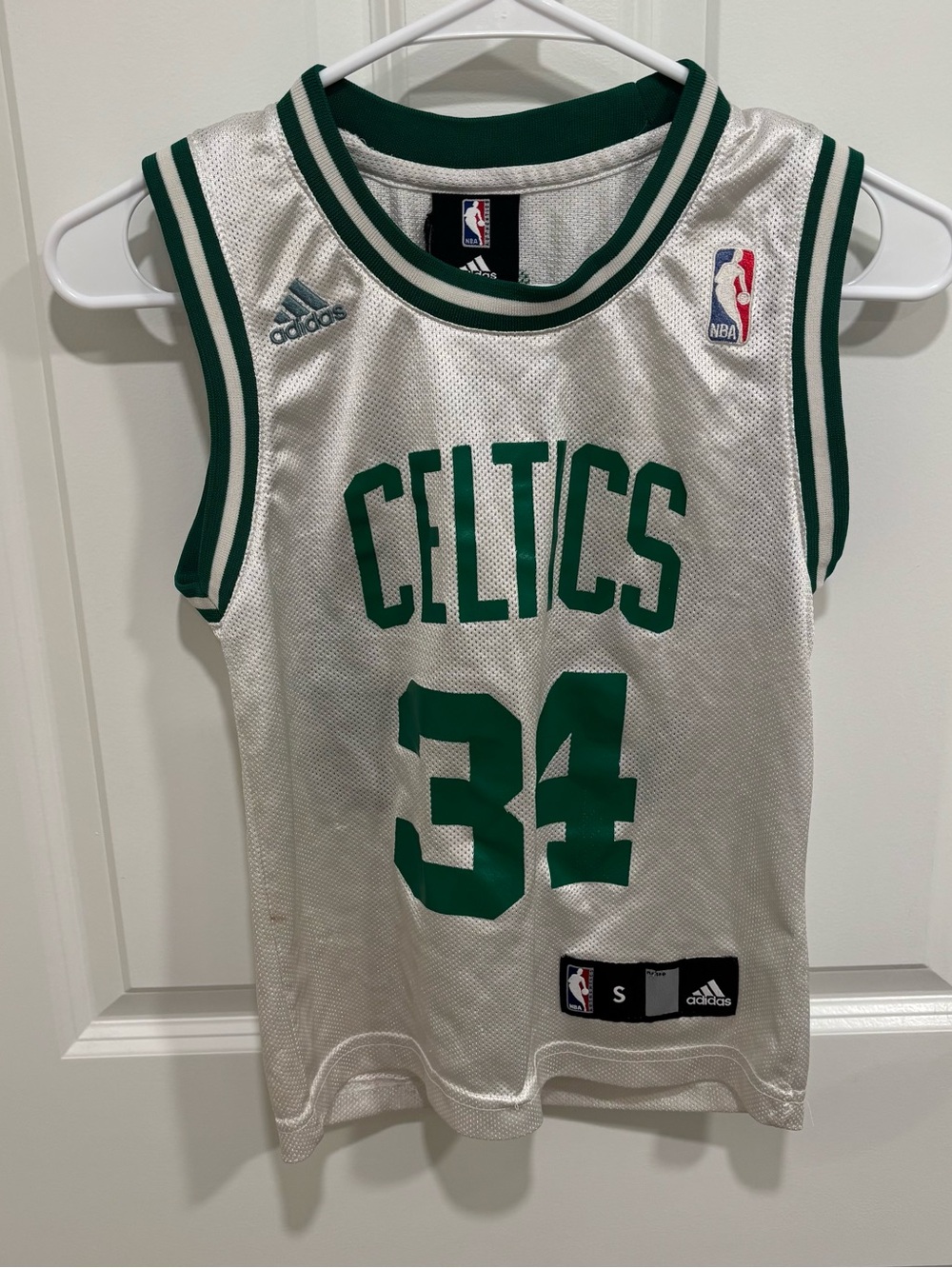 Adidas Boston Celtics Paul Pierce #34 White Green Basketball Jersey Boys U.S. S